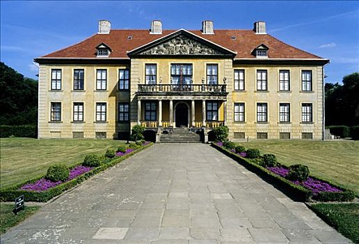 宫殿,建筑,面对,花园,巴洛克,德绍-沃尔利茨,萨克森安哈尔特,德国,欧洲