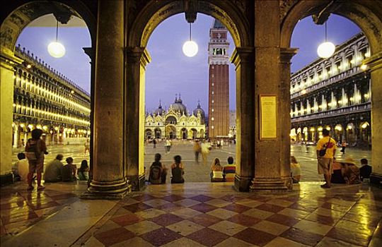 大教堂,钟楼,威尼斯,意大利,欧洲
