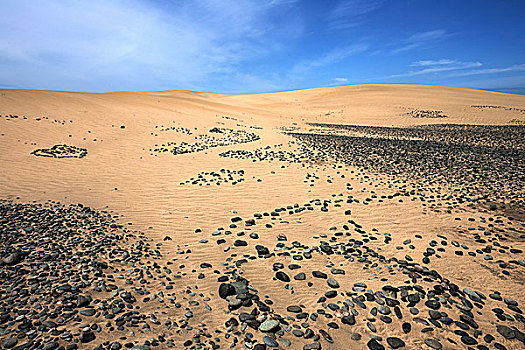 沙丘,云体,黑色,石头,沙子,自然保护区,大卡纳利岛,加纳利群岛,西班牙,欧洲