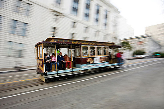 缆车,旧金山,市区,加利福尼亚,美国