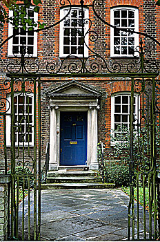 老,房子,铁门,伦敦,英格兰