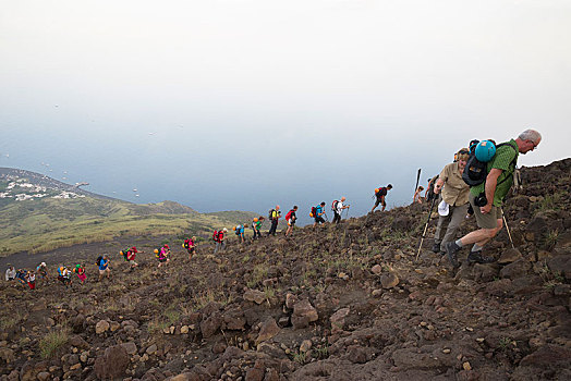 火山,跋涉,埃奥利群岛,意大利,欧洲