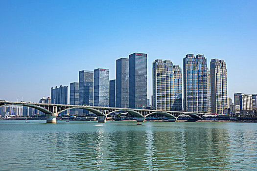 湖南省长沙湘江橘子洲大桥,湘江风光带景观