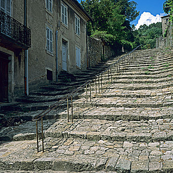 台阶,乡村,法国