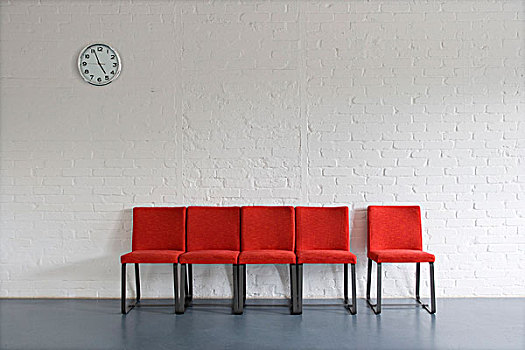 红色,椅子,挂钟