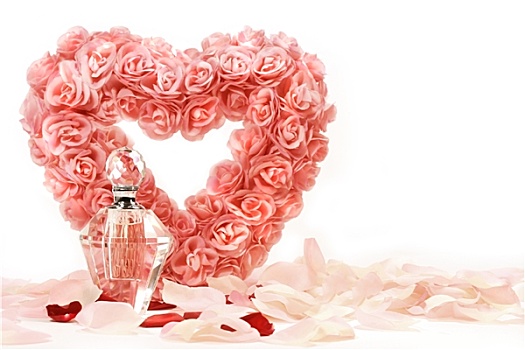 心形,玫瑰,香水瓶