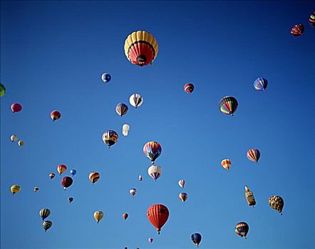 空中彩色热气球,阿布奎基,新墨西哥,美国