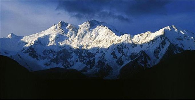 日出,山丘,8125米,山顶,高,雪,仙女,草地,晨光,早,孤单,跋涉,全景,探险,喜马拉雅山,巴基斯坦,亚洲