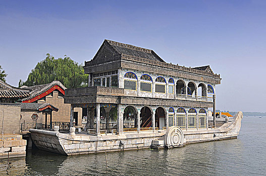 石舫,昆明湖,颐和园,北京,中国