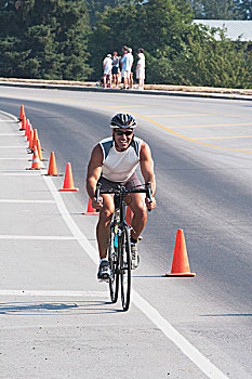 男人,自行车,道路,三项全能运动