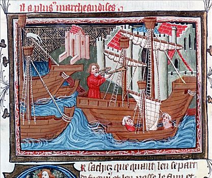 帆船,15世纪,艺术家,未知