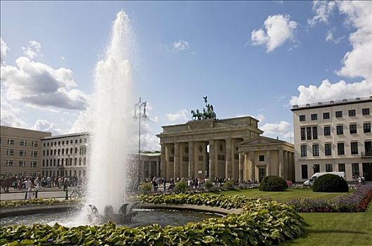 勃兰登堡门,喷泉,柏林,德国