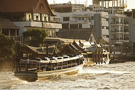 渡轮,湄南河,曼谷,泰国