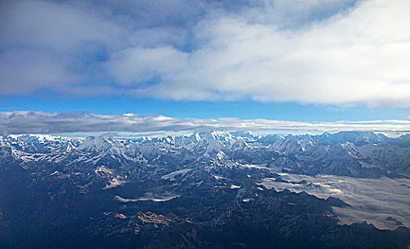航拍,喜玛拉雅,山峦,东方,加德满都,尼泊尔