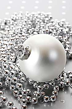 银,珠子,链子,圣诞球
