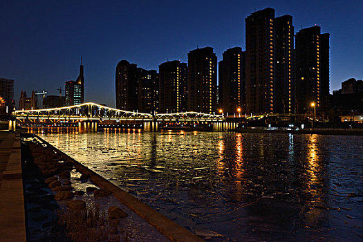 天津海河夜景