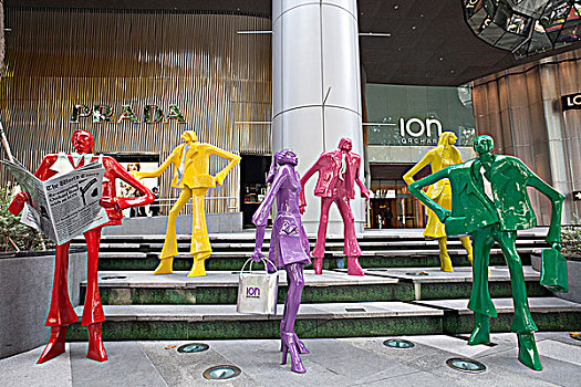 新加坡,时尚,雕塑,展示,离子,购物,复杂