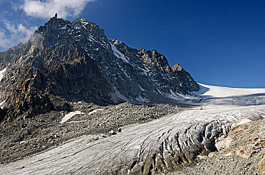 融化,冰河,阿尔卑斯山,瓦莱,瑞士,欧洲
