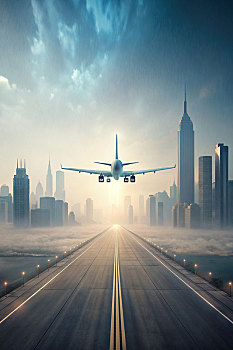 民航,飞机,城市,商务,飞机窗户,飞机视角