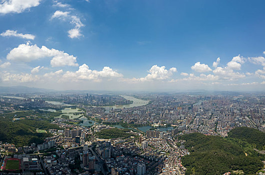 广东惠州市区城市航拍全景风光
