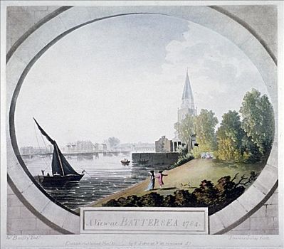 风景,1784年,看,泰晤士河