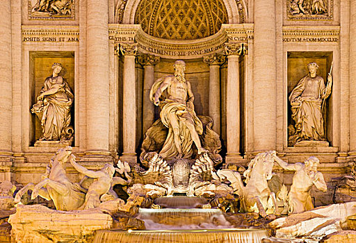 喷泉,设计,迟,巴洛克,罗马,拉齐奥,意大利,欧洲