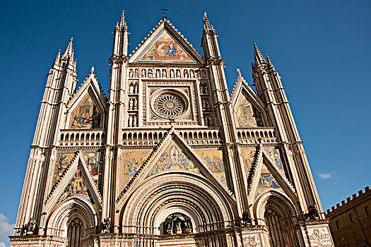 意大利,翁布里亚,奥维多,大教堂,中央教堂,13世纪,哥特式,杰作,思考,一个,最好,建筑,特写,正面,大幅,尺寸