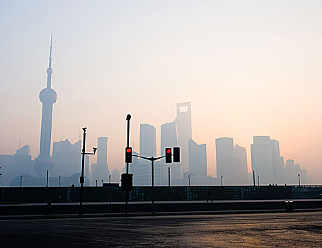 天际线,风景,上海,中国