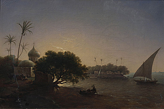 风景,尼罗河,埃及,艺术家