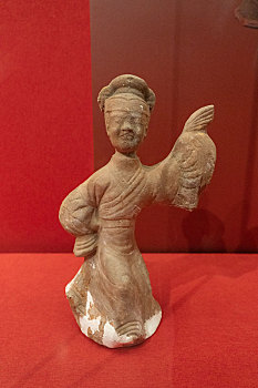 四川绵阳三台县博物馆藏文物汉代东汉红陶女舞俑
