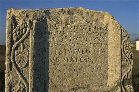 石碑,铭刻,发掘地,靠近,多瑙河三角洲,罗马尼亚,欧洲