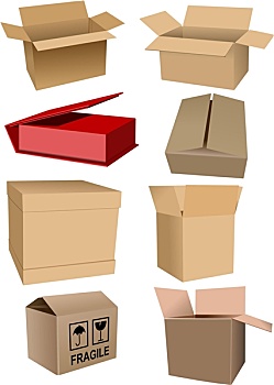 大,纸盒,包装,盒子,隔绝,上方,白色