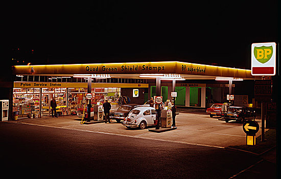 20世纪70年代,加油站,前院,艺术家,未知