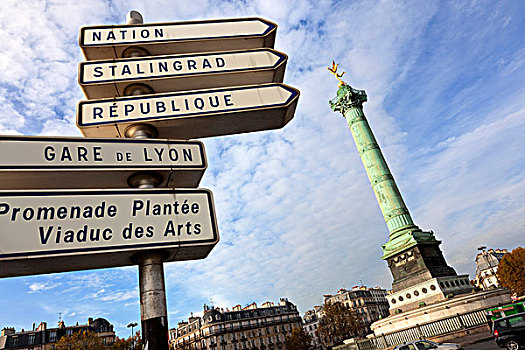 地点,巴士底监狱,标识,巴黎,法国