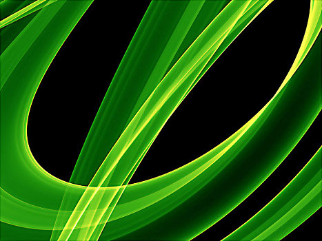 发光,绿色,弯曲,抽象,未来,背景