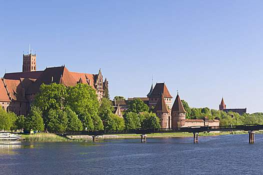 城堡,远眺,马尔堡,波兰