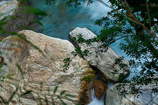 台湾花莲太鲁阁风景区,砂卡礑溪日式风格的溪流