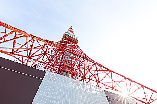 东京,电视塔,晴朗,天空