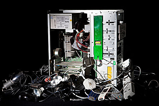电子,废料,电脑,线缆,电话,电灯泡,鼠标