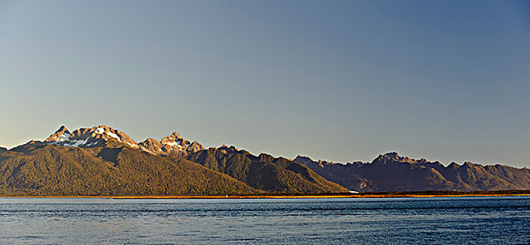 智利,山,潮汐,入口,泻湖