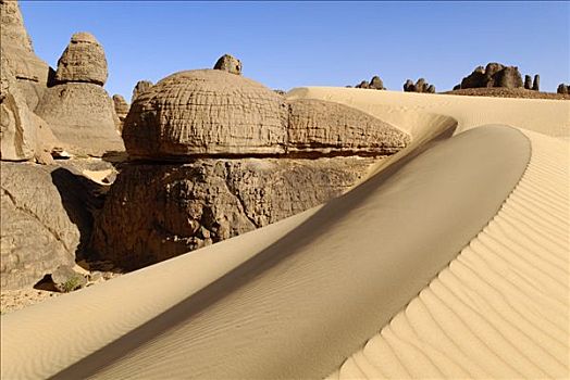 岩石构造,沙漠,锡,阿尔及利亚,撒哈拉沙漠,非洲
