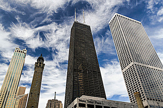 芝加哥,水塔,中心,摩天大楼,伊利诺斯,美国