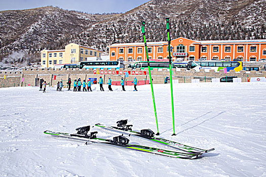 滑雪板,手杖,滑雪场