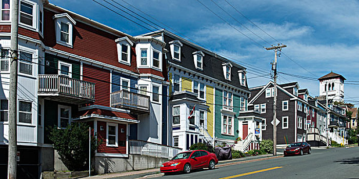 建筑,街道,纽芬兰,拉布拉多犬,加拿大