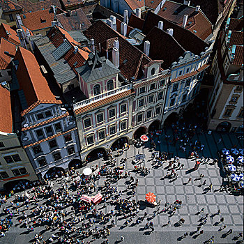 老城广场,市政厅,塔,布拉格