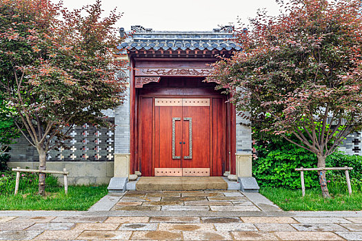 新中式别墅大门,山东青岛即墨古城内建筑