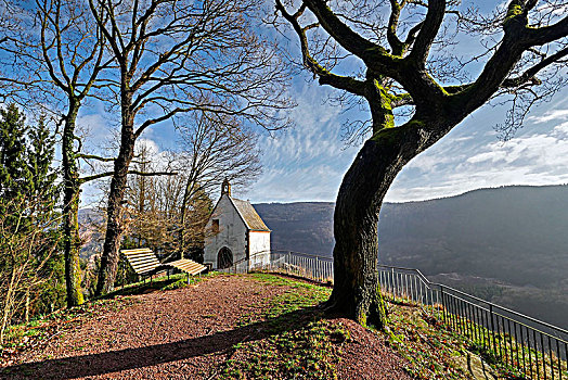 小教堂,高处,山谷,地区,莱茵兰普法尔茨州,德国