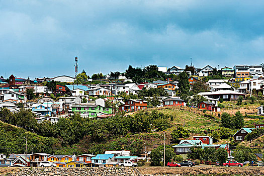 房子,居民区,奇洛埃岛,智利
