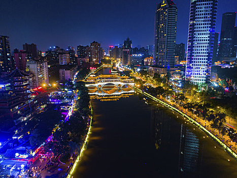 夜景,成都,中国