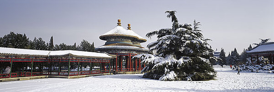 北京天坛双亭雪景